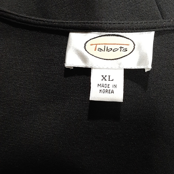 Talbots Woman's XL Classic Simple Elegant Black Dress Long Sleeve Stretch Fabric - Picture 8 of 9